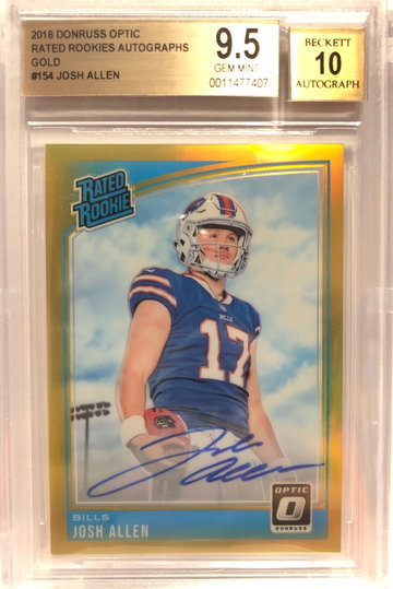 2018 Optic Josh Allen Rated Rookie Autographs Gold