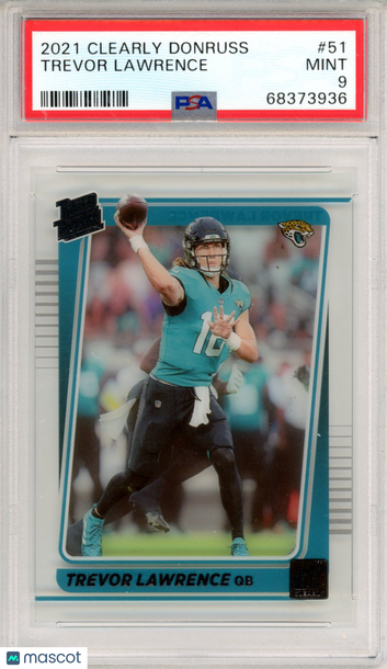2021 Panini Clearly Donruss Trevor Lawrence #51 PSA 9