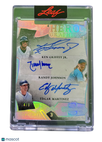 2025 Leaf Spectacular Hero Graphics Ken Griffey Jr. Randy Johnson Edgar Martinez #H3-3 /8