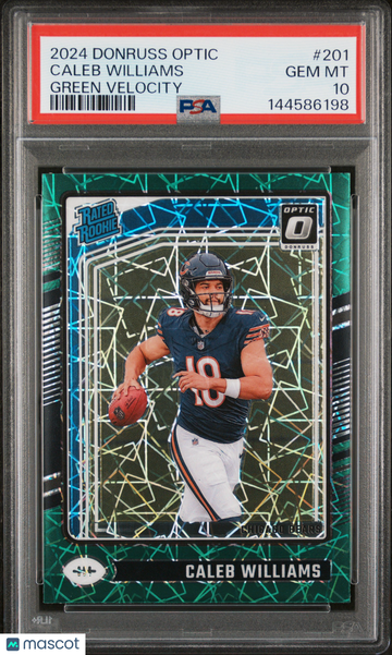 2024 Panini Donruss Optic Caleb Williams #201 Green Velocity PSA 10