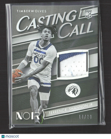 2025 Panini Noir Casting Call Terrence Shannon Jr. #CCM-TSJ Patch 14/20 RC Memorabilia