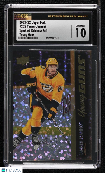 2021-22 Upper Deck Series 1 - [Base] - Speckled Rainbow Foil Tanner Jeannot #222 Speckled Rainbow Foil Rookie CSG 10
