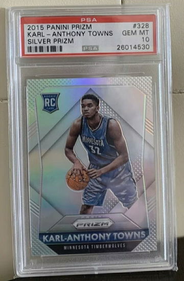 Karl-Anthony Towns 2015 Silver Prizm RC PSA 10