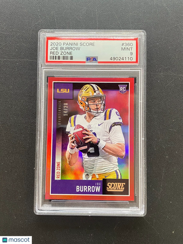 2020 Score Joe Burrow #360 Red Zone Rookie PSA 9
