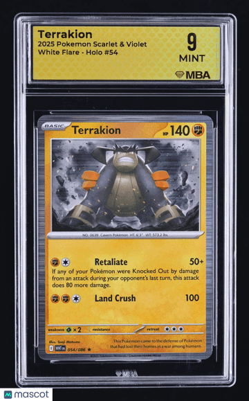 2025 Pokemon Scarlet & Violet White Flare Terrakion Holo MBA 9 #54