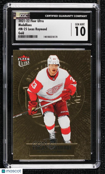 2021-22 Upper Deck Fleer Ultra - Medallions - Gold Lucas Raymond #M-25 Gold /200 Medallions CGC 10
