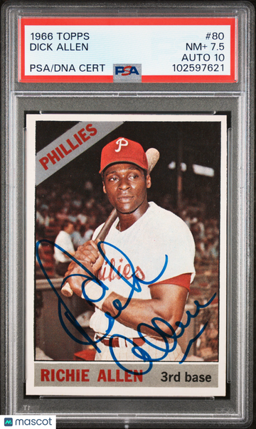 1966 Topps Richie Allen #80 PSA 7.5 Auto 10