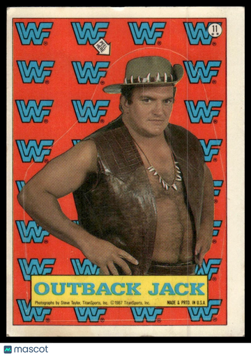 1987 Topps WWF Outback Jack #11 Stickers
