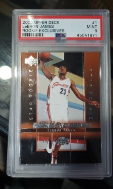 2003 upper Deck Lebron James Rookie Exclusives PSA 9