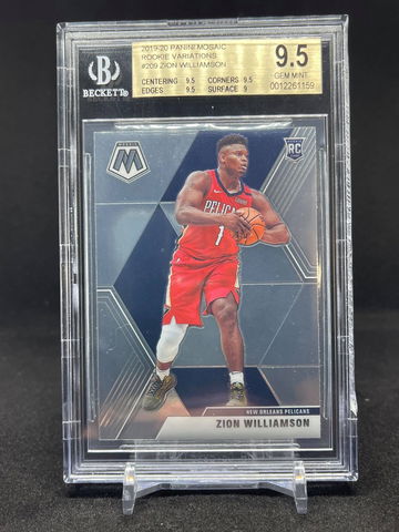 2019-20 Panini Mosaic Zion Williamson rookie Variation Gem Mint BGS 9.5 *Cracked BGS Case From Shipping*  