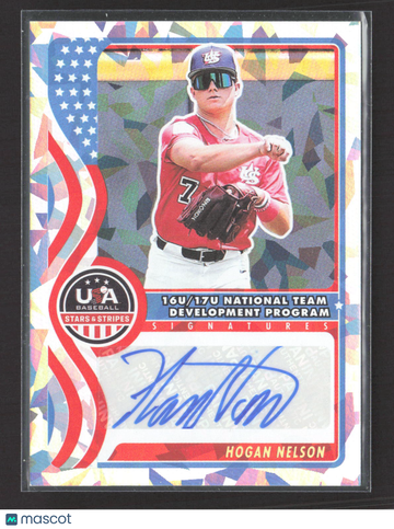 2025 Panini USA Baseball Stars & Stripes Hogan Nelson #NTS-HN Mosaic 16/25 Auto