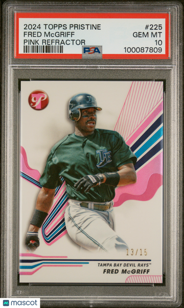 2024 Topps Pristine Fred Mcgriff #225 Pink Refractor /15 PSA 10