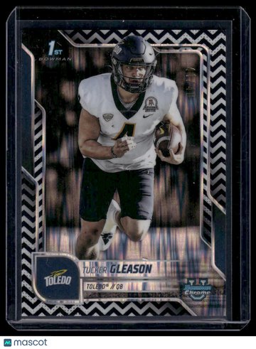 2025 Topps Bowman Chrome University Tucker Gleason #9 Black & White Stealth /48