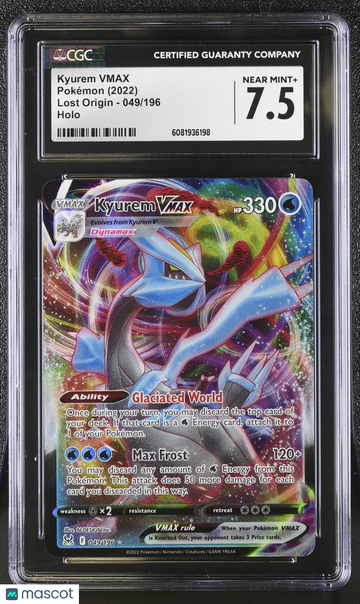 2022 Pokemon Lost Origin Kyurem VMAX Holo CGC 7.5 #049/196