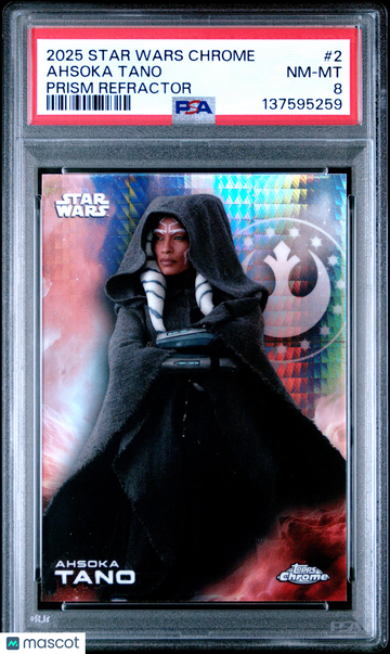 2025 Topps Chrome Star Wars Ahsoka Tano #2 PSA 8