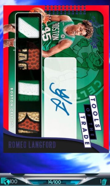 Panini Dunk Red Romeo Langford RPA /100 