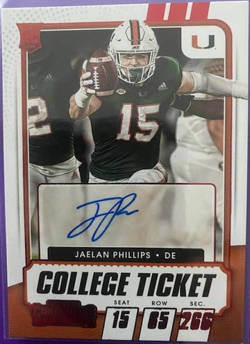 Jaelan Phillips 2021Contenders Draft Ticket Auto