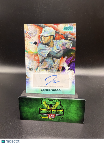 2025 Topps Stadium Club Abstract Autograph James Wood #AA-JW Turquoise /75 RC