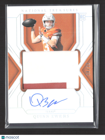 2025 Panini National Treasures Collegiate Quinn Ewers #54 /39 Patch RC