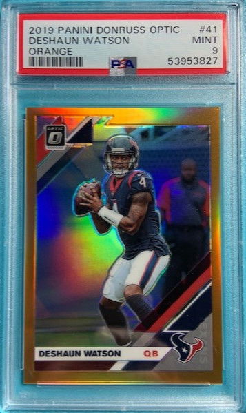 2019 Donruss Optic Holo Orange /199 Prizm #41 Deshaun Watson Texans PSA 9 MINT
