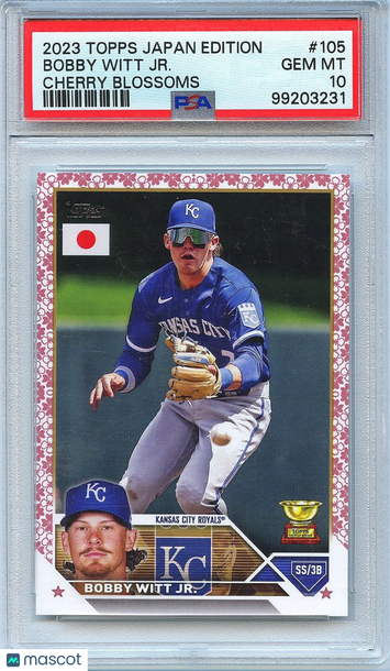 2023 Topps Japan Edition Bobby Witt Jr. #105 Cherry Blossoms Parallel/Variety Base Set PSA 10
