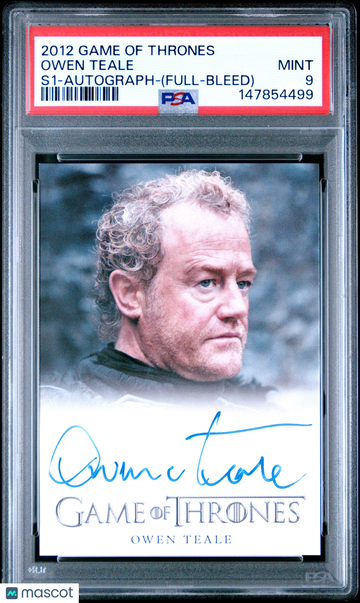 2012 Game Of Thrones Season 1-Autograph Owen Teale S1 (Full Bleed) PSA 9
