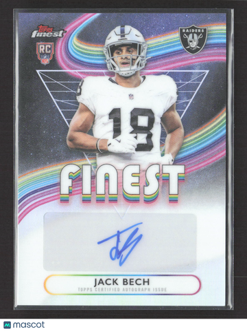 2025 Topps Finest Jack Bech #RFA-JBE Refractor RC Auto