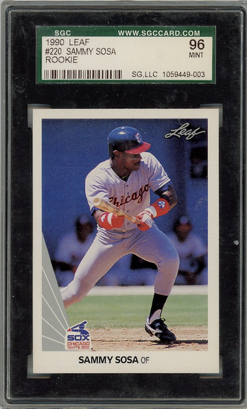 1990 Leaf Rookie Card Sammy Sosa #220 SGC 9 -