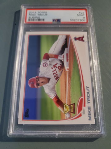 MIKE TROUT 2013 TOPPS SLIDING PSA 9