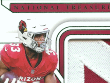 2025 Panini National Treasures Trey Benson Arizona Cardinals NFL RC Patch Trading Card /5 #RDM-TBN