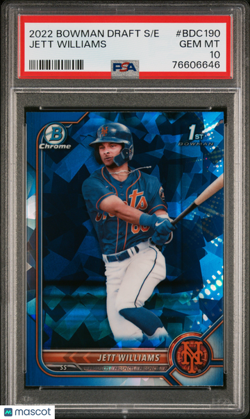 2022 Bowman Draft Chrome Sapphire Edition Jett Williams #BDC190 PSA 10 PSA 10