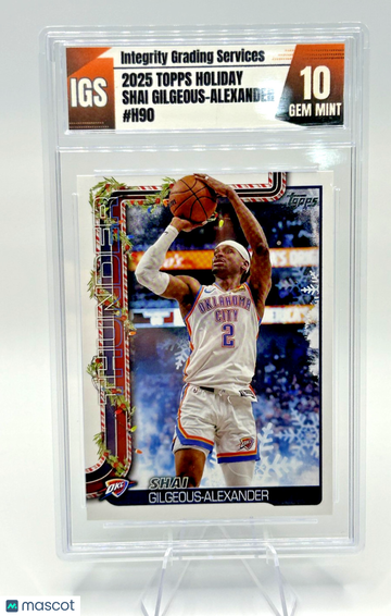 Graded 10 2025-26 Topps Holiday Shai Gilgeous-Alexander H90 Base Insert Thunder Basketball Card