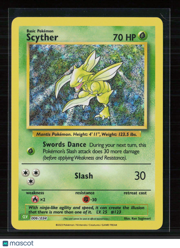 2023 Pokemon Classic Collection Scyther Holo Rare Trading Card #6/34 English Lightly Played