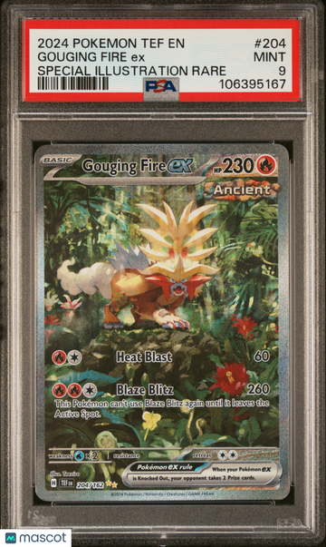 2024 Pokemon Tef EN-Temporal Forces Gouging Fire EX Special Illustration Rare PSA 9 #204