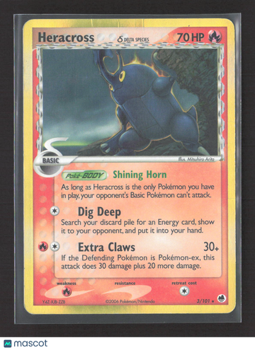 2006 EX Delta Species Heracross Rare #3/101
