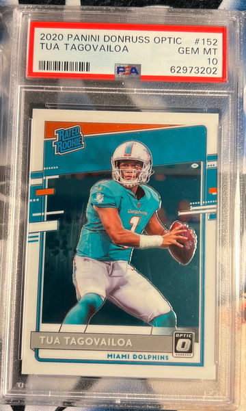 2020 Donruss Optic Tua Tagovailoa Rated Rookie RC #152 PSA 10 Gem Mint Dolphins
