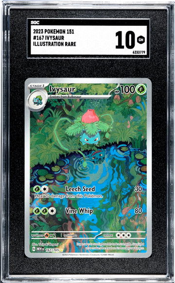 2023 Pokémon Scarlet & Violet 151 Illustration Rare Ivysaur #167/165 Holo SGC 10