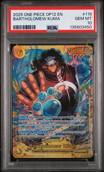 2025 One Piece Legacy of the Master Bartholomew Kuma #119 PSA 10