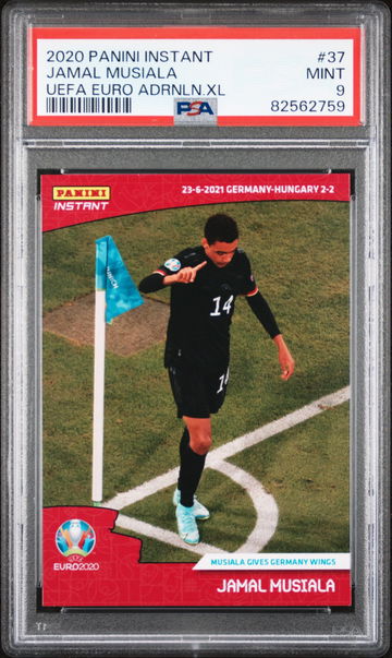 2020 PANINI JAMAL MUSIALA INSTANT UEFA EURO ADRENALYN XL UEFA EURO #37 PSA 9