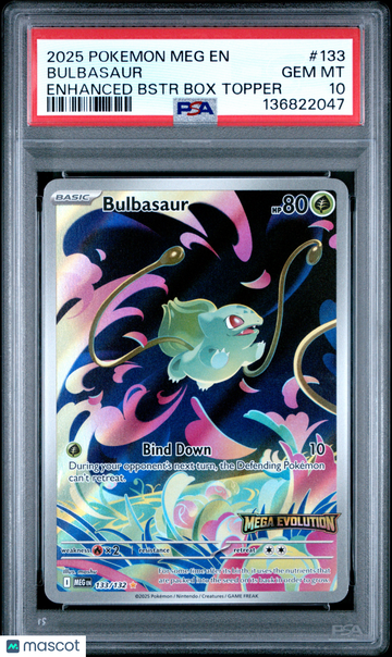 Miscellaneous Cards & Products (MCAP) Bulbasaur Foil Illustration Rare (Mega Evolution Stamped) PSA 10 #133/132