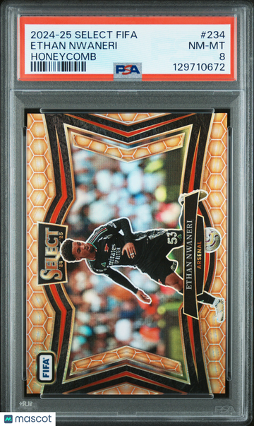 2024-25 Panini Select FIFA Ethan Nwaneri #234 Honeycomb PSA 8