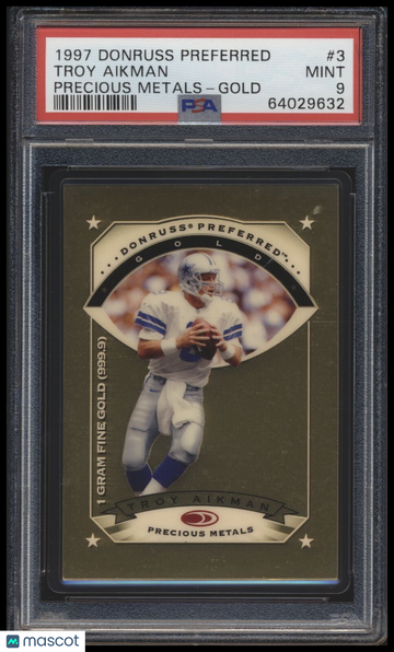 1997 Donruss Preferred Precious Metals Troy Aikman #3 GOLD PSA 9