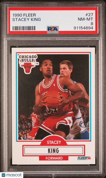 1990 Fleer Stacey King #27 PSA 8
