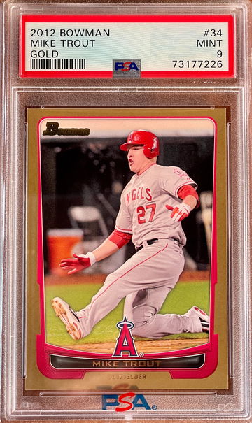 2012 Bowman GOLD 34 Mike Trout PSA 9