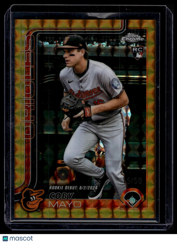 2025 Topps Chrome Update Coby Mayo #USC94 Gold Geometric Refractors SN