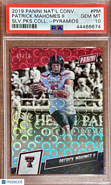 /10 POP 3 PSA 10 Patrick Mahomes 2019 National Silver Packs Pyramids Prizm Holo