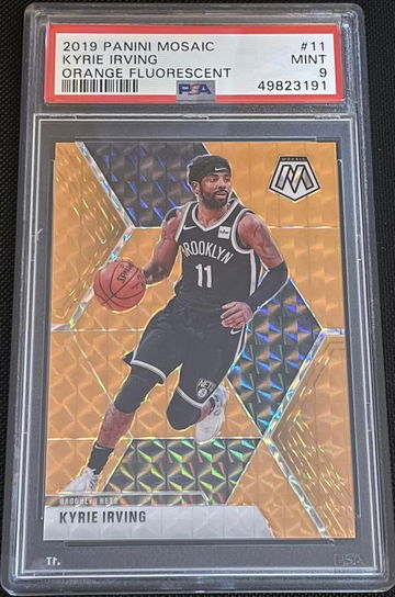 Kyrie Irving 2019 Mosaic Orange Fluorescent #1/25 PSA 9