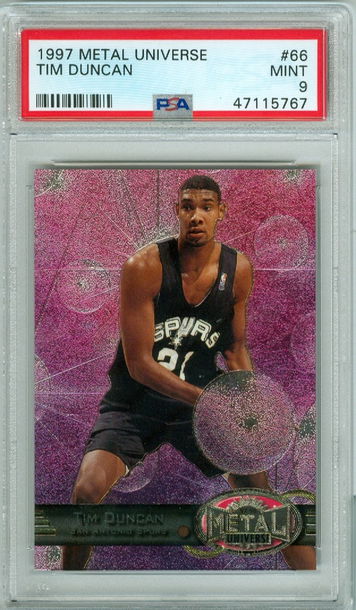 Tim Duncan 1997 Metal Universe PSA 9 RC