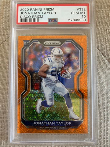 2020 Jonathan Taylor Disco Prizm PSA 10