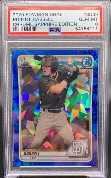 2020 Bowman Draft Robert Hassell 1st Chrome Sapphire Edition PSA 10